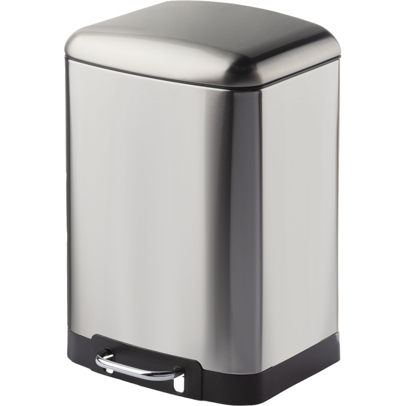 Изображение товара Мусорное ведро Luscan 12 л нержавеющая сталь с педалью и крышкой серебристое