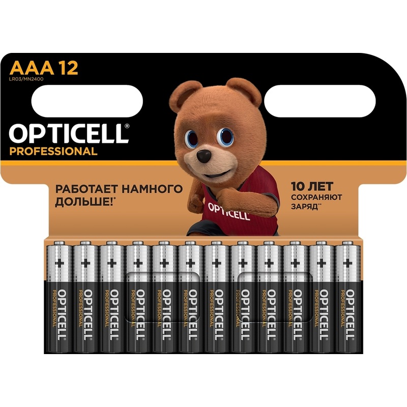 Изображение товара Батарейки AAA мизинчиковые Opticell Professional, 12 штук, щелочные, Китай