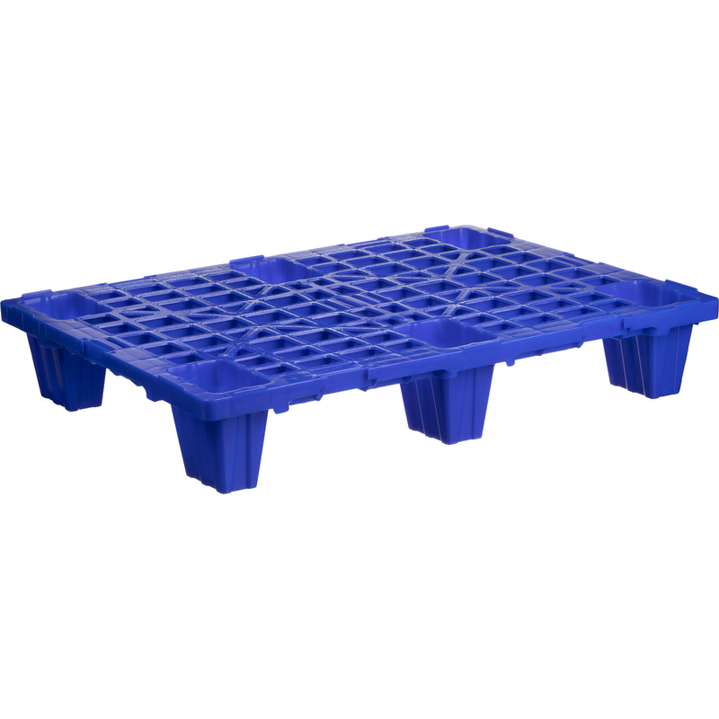Изображение товара Паллет из ПНД перфорированный 800х600х140 мм синий на 6 ножках