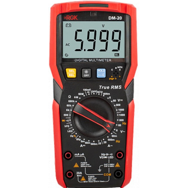 Изображение товара Цифровой мультиметр RGK DM-20 с поверкой для профессионалов и любителей