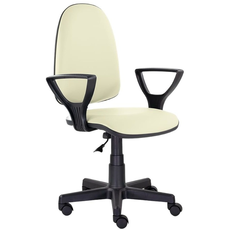 Изображение товара Офисное кресло Prestige O бежевое из экокожи с регулировкой высоты и роликами