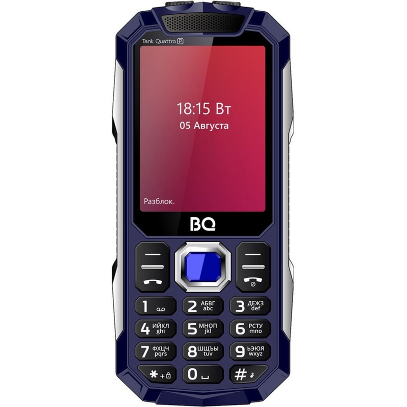 Изображение товара Мобильный телефон BQ-2817 Tank Quattro Power синий, 4 SIM, ударопрочный, емкий аккумулятор
