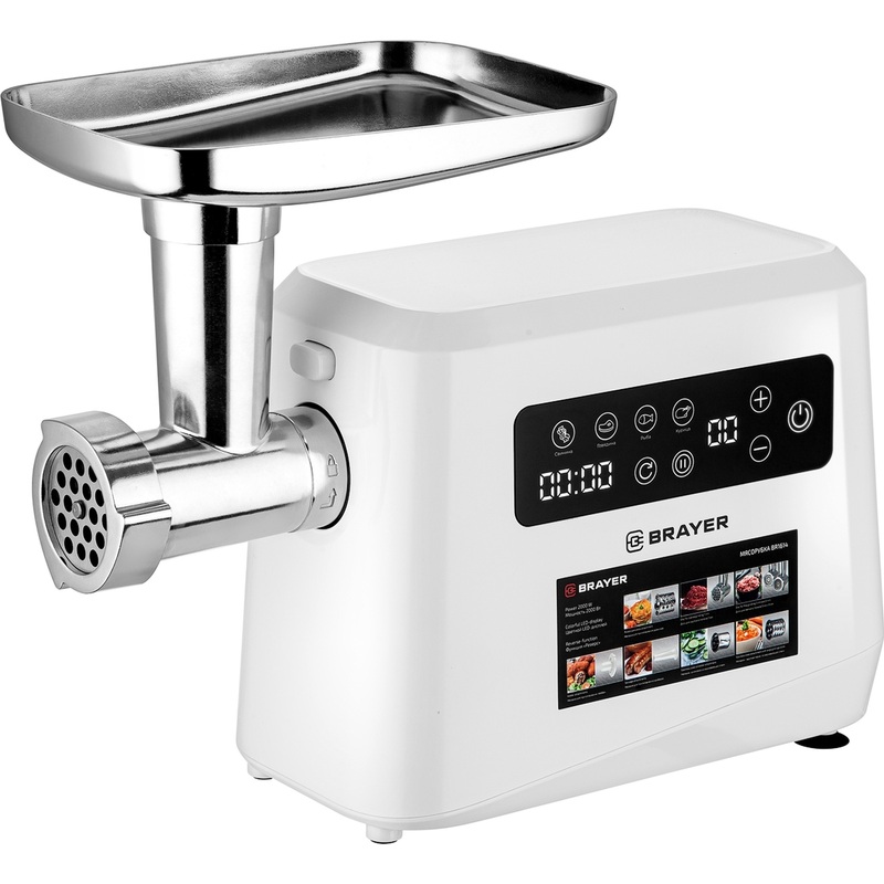 Изображение товара Мясорубка Brayer BR1614 с 8 насадками и мощным двигателем