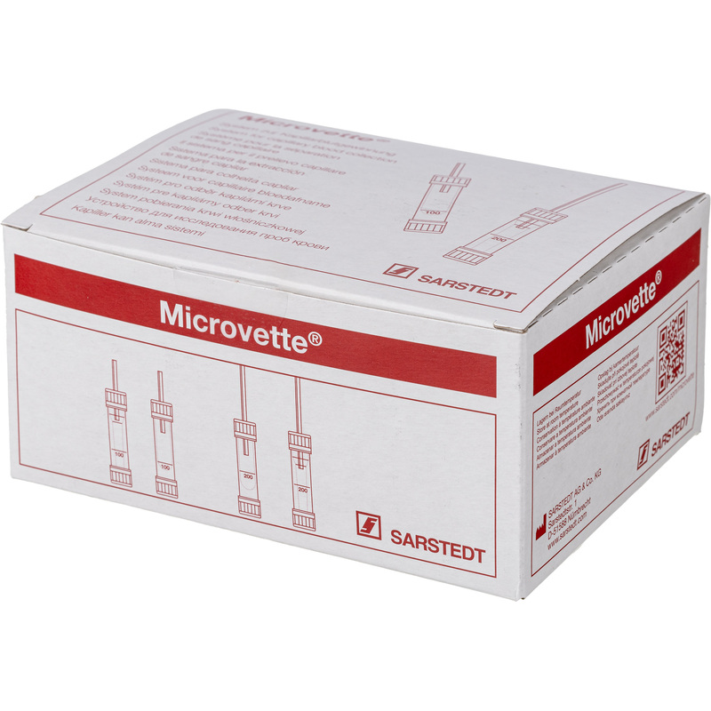 Изображение товара Пробирка с капилляром Microvette с ЭДТА-К3 0.2 мл (100 штук в упаковке)