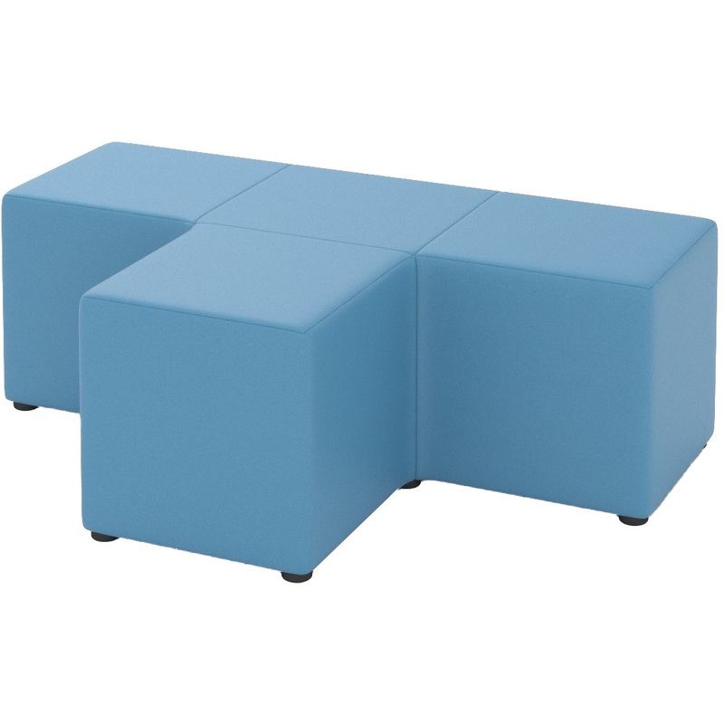 Изображение товара Модуль диван прямой Тetris 4М 4Р четыре места синяя искусственная кожа