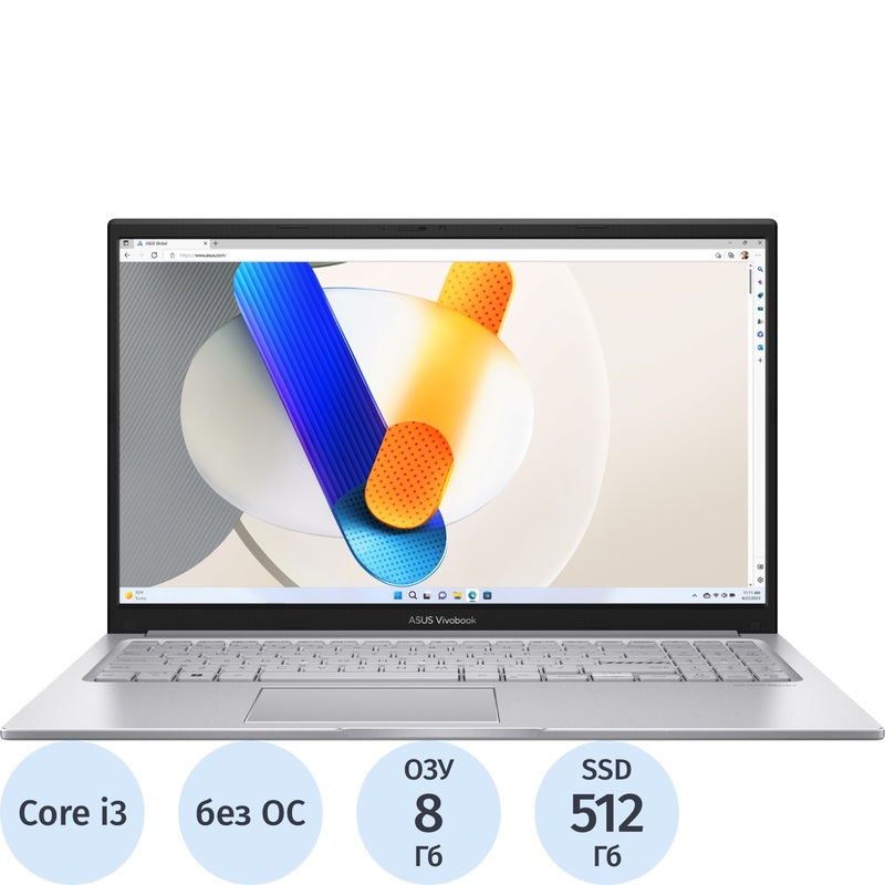 Изображение товара Ноутбук Asus VivoBook X1504VA-NJ725 15.6 дюймов Core i3 8 ГБ SSD 512 ГБ
