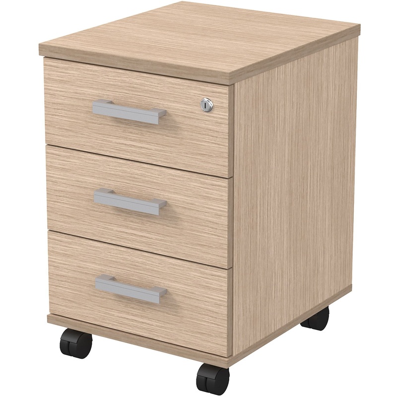 Изображение товара Тумба подкатная 3 ящика дуб 394х454х590 мм с замком Россия