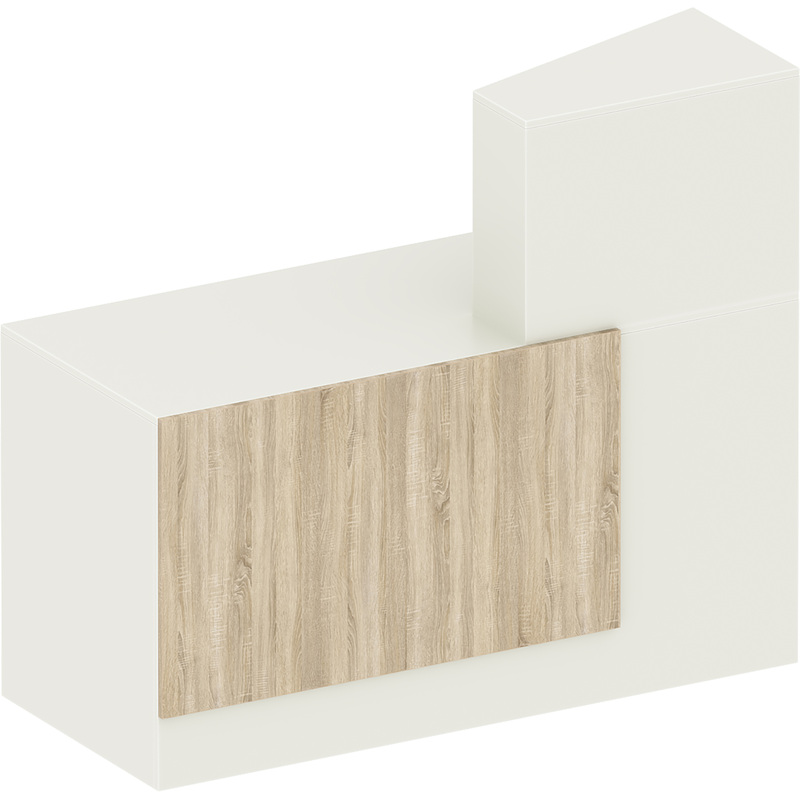 Изображение товара Прилавок ресепшн белый дуб сонома 1400х600х1200 мм для офиса и торговых зон