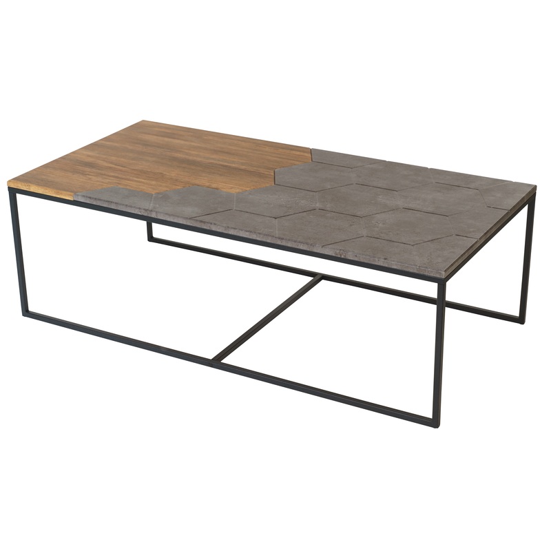 Изображение товара Стол журнальный Китч (дуб американский/серый бетон, 1200х600х390 мм)