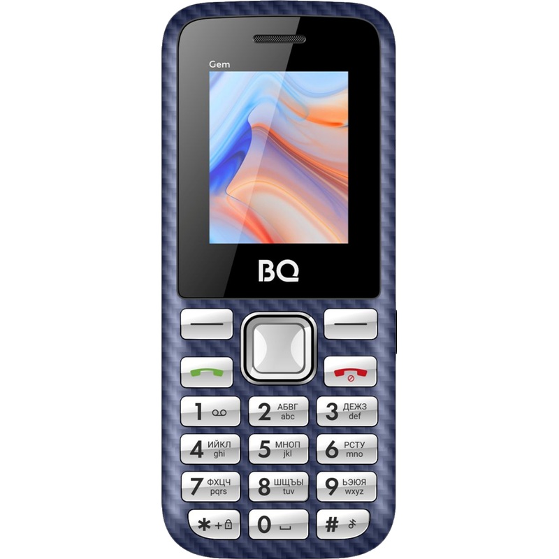 Изображение товара BQ 1860 Gem мобильный телефон синего цвета моноблок 2SIM 1 77 дисплей