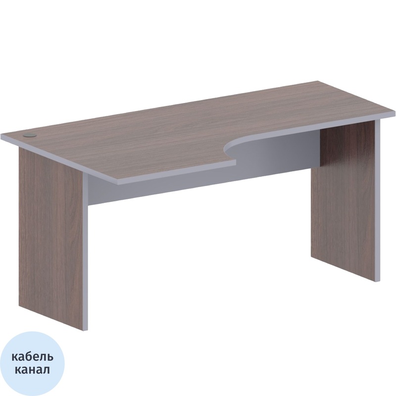 Изображение товара Эргономичный офисный стол Комус Мебель Easy to Lead 439.261 левый серый дуб тёмный