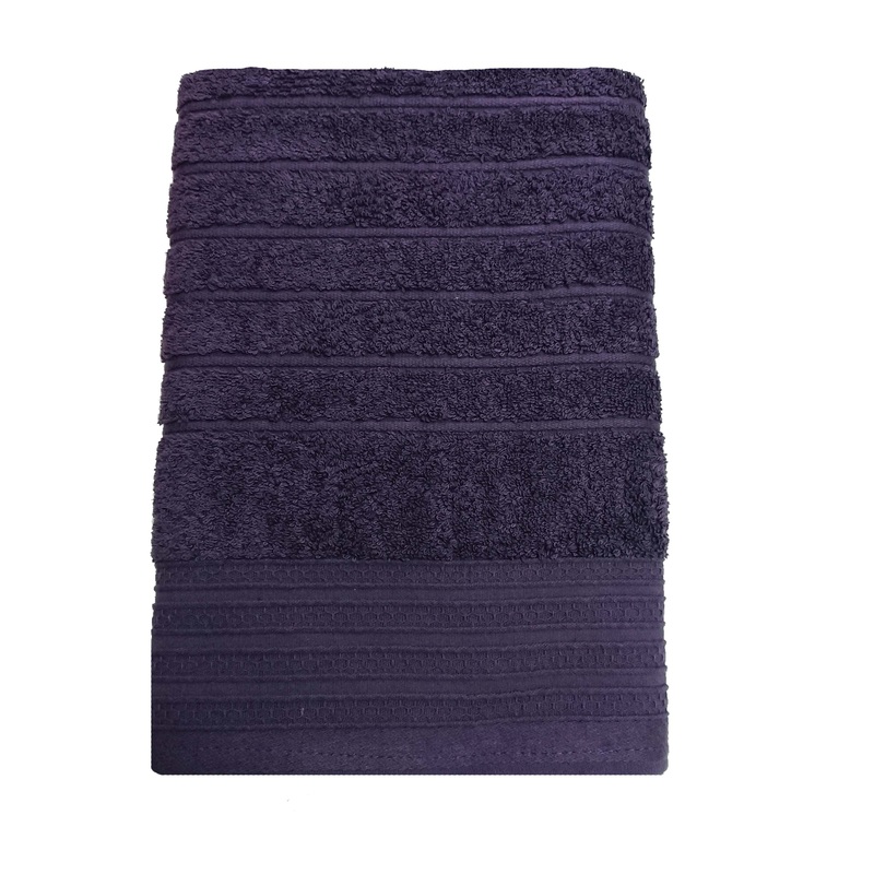 Изображение товара Махровое полотенце Страйп 50x90 см темно-фиолетовое 500 г/кв.м