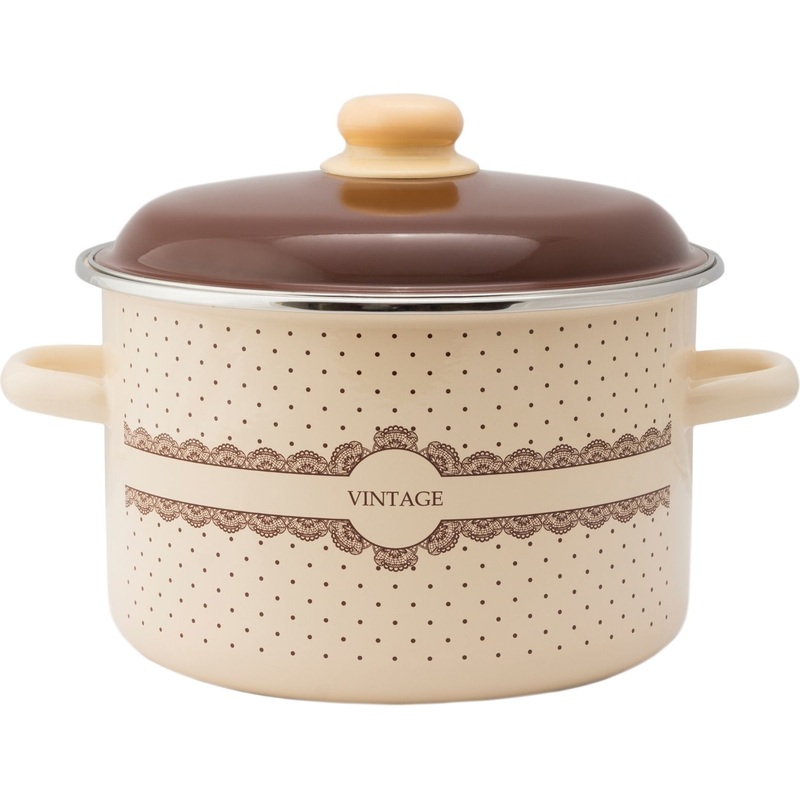 Изображение товара Кастрюля Appetite Vintage 5.5 л стальная с крышкой эмалированная Россия