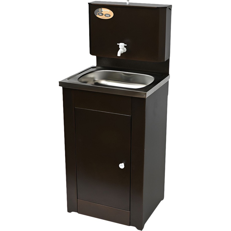 Изображение товара Умывальник дачный Вихрь Комфорт 16 л с мойкой из нержавеющей стали и тумбой (74/4/11)