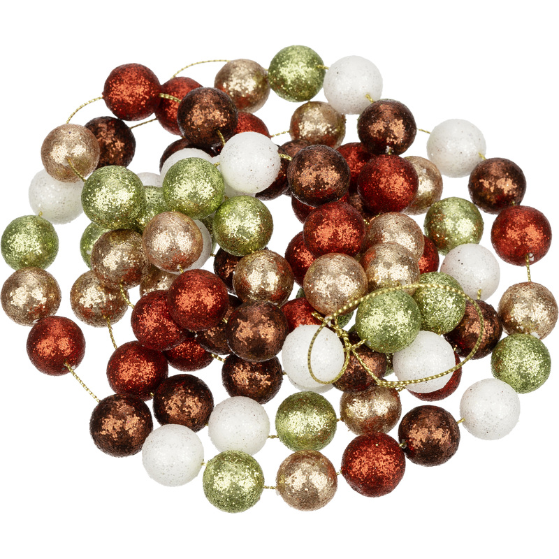 Изображение товара Новогодние бусы на ёлку Яркая 170 см разноцветные пенополистироловые