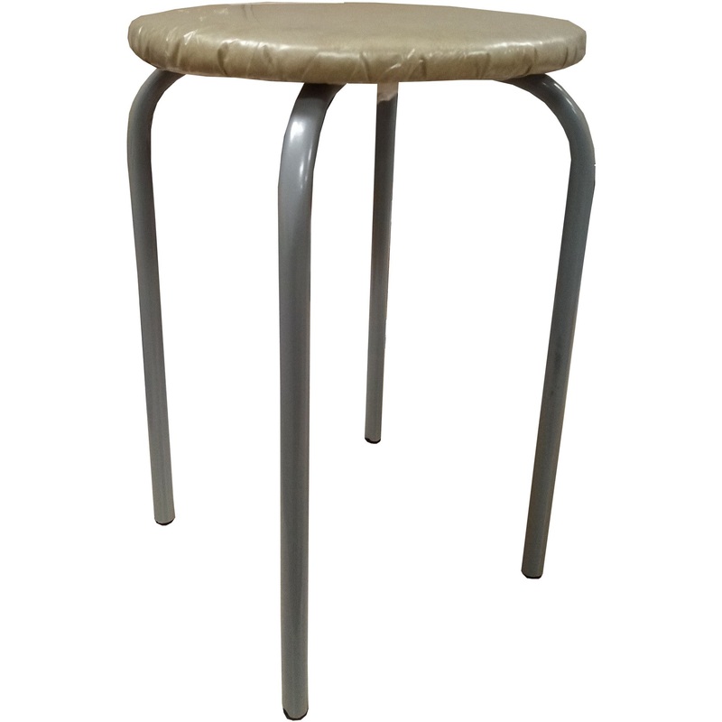 Изображение товара Табурет Strong бежевый из искусственной кожи и металла