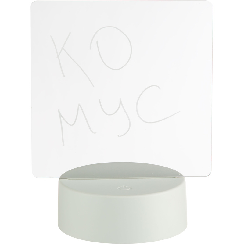 Изображение товара Декоративный настольный светильник 3D с маркером 2 Вт 12x9x15 см белый