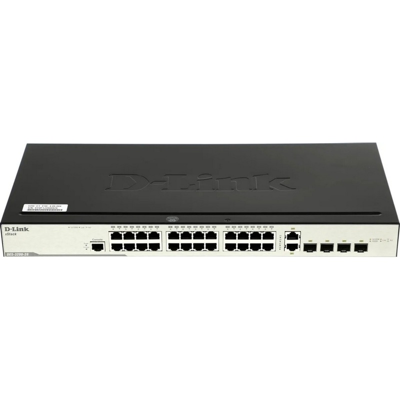 Изображение товара Коммутатор D-Link DES-3200-28/C1A управляемый 24 порта SFP RJ-45