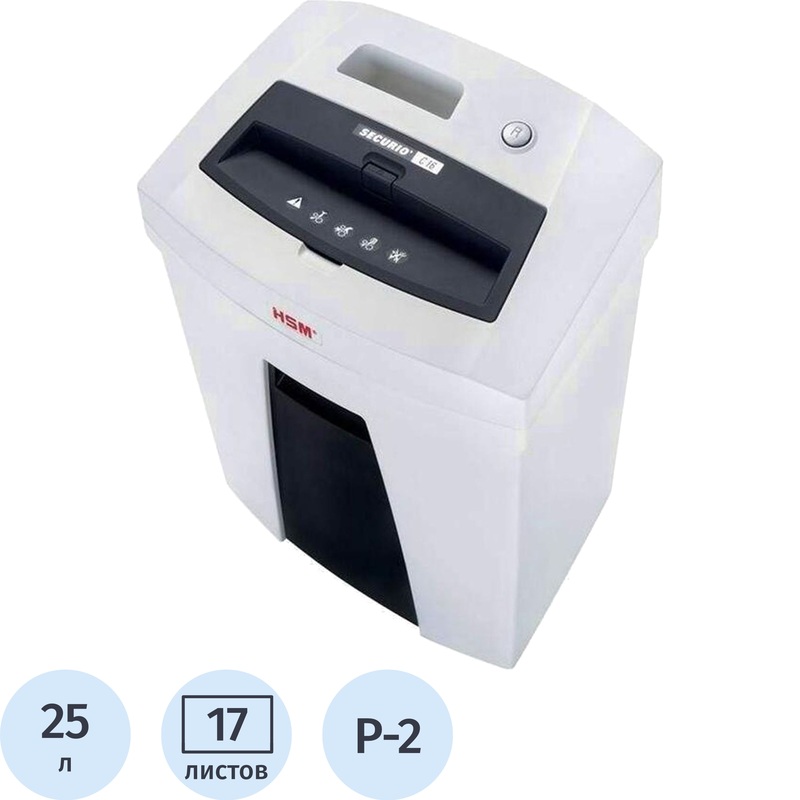 Изображение товара Шредер (уничтожитель документов) HSM Securio C16-5.8 2-й уровень секретности объем корзины 25 л