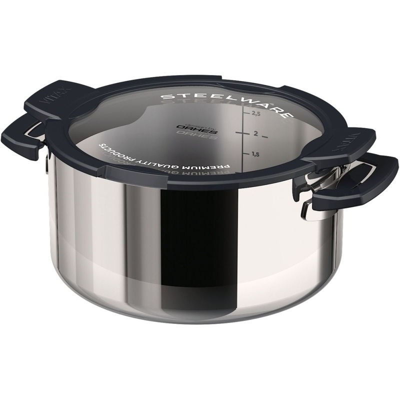 Изображение товара Кастрюля Vitax 2.9 л нержавеющая сталь с крышкой для газовых и индукционных плит