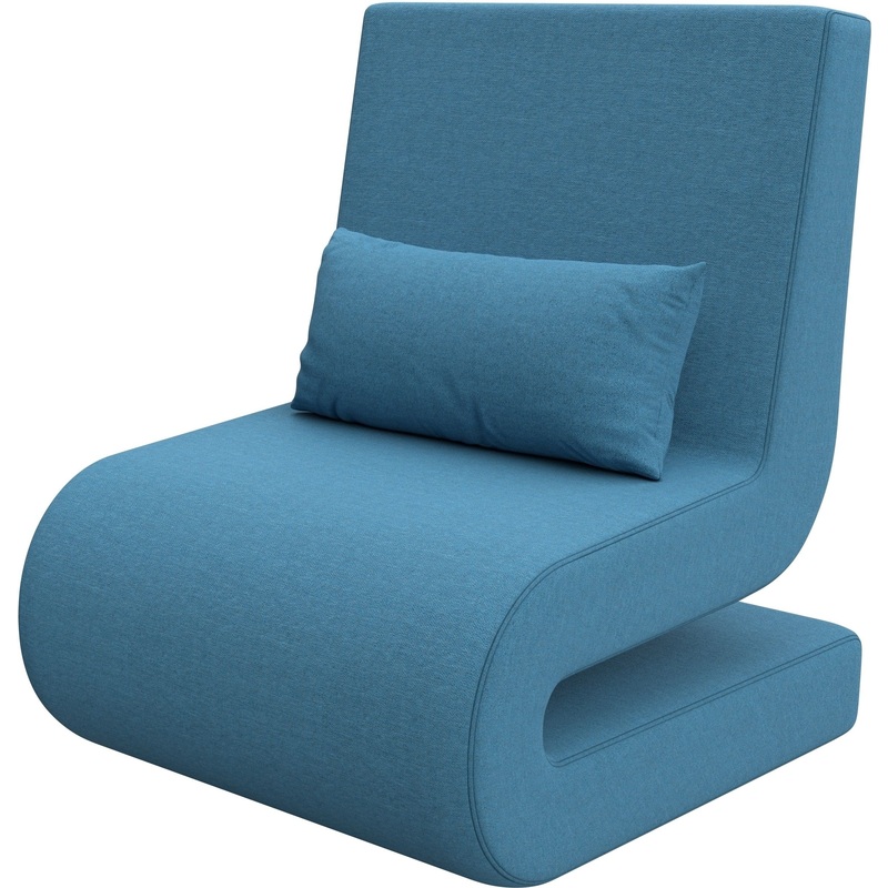 Изображение товара Кресло Комфорт Волна голубое ткань стильное удобное для дома и офиса