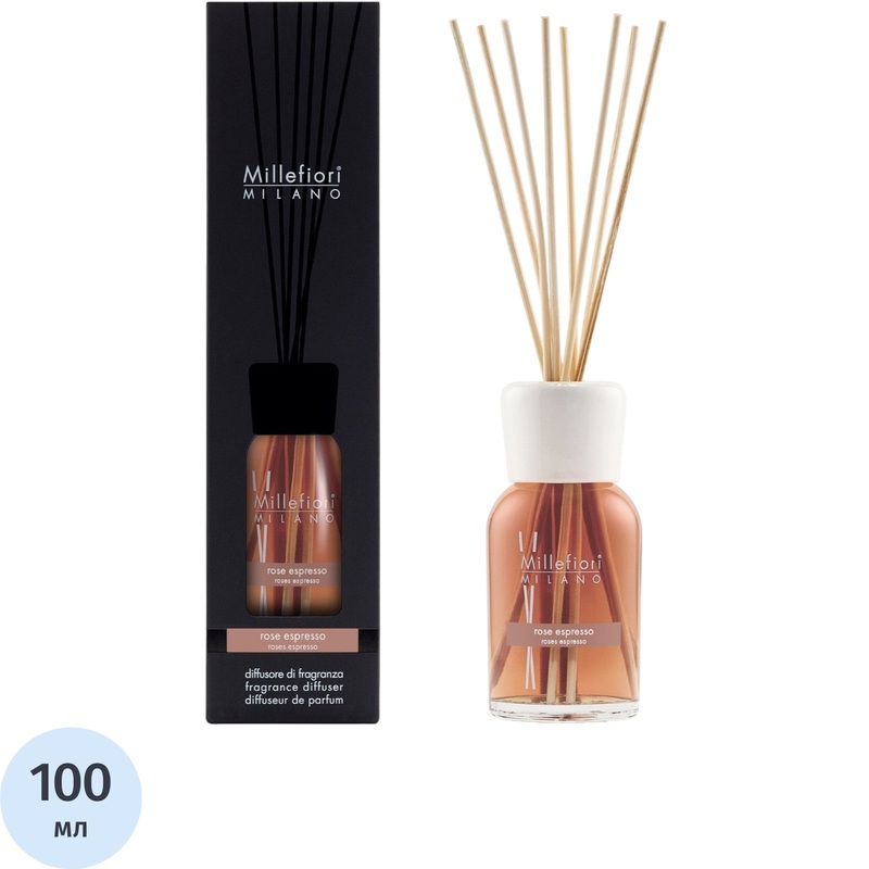 Изображение товара Аромадиффузор Millefiori Milano Розовый эспрессо 100 мл стильный аромат для дома
