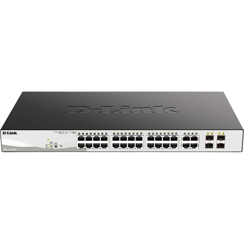 Изображение товара Коммутатор D-Link DGS-1210-28P/F5A управляемый 24 порта PoE металлический
