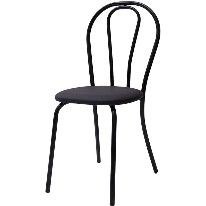 Изображение товара Обеденный стул Венеция 3 АС чёрный из искусственной кожи с металлическим каркасом