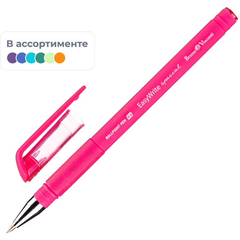 Изображение товара Ручка шариковая Bruno Visconti EasyWrite Special синяя прорезиненный корпус