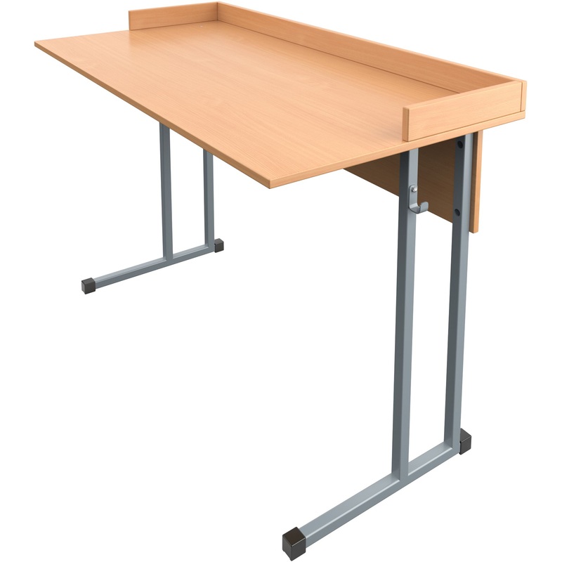 Изображение товара Стол ученический для лаборатории с бортиком: бук/серый, рост 6