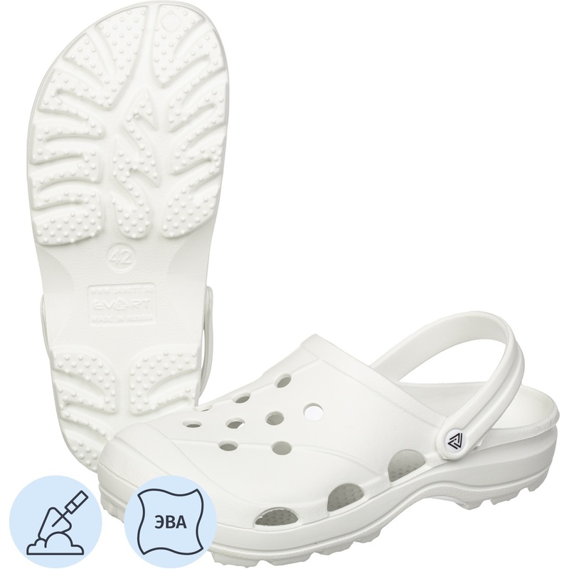 Изображение товара Сабо мужские Evart Ола ЭВА белые размер 44 с ремешком