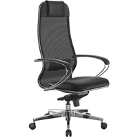 Кресло для руководителя эргономичные Метта Samurai Comfort чёрное  (экокожа/сетка, металл)