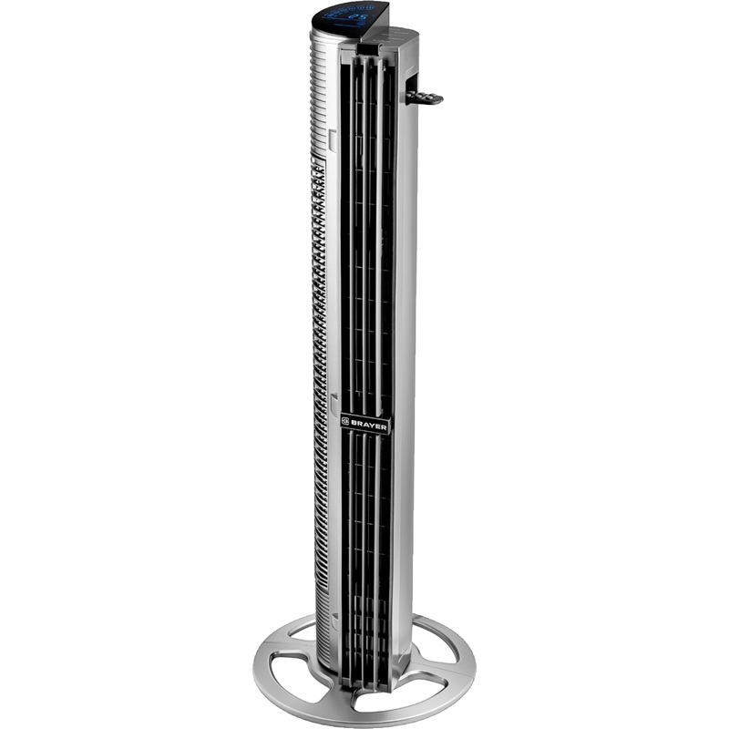 Изображение товара Напольный вентилятор Brayer BR4977 серый с пультом и безлопастным дизайном