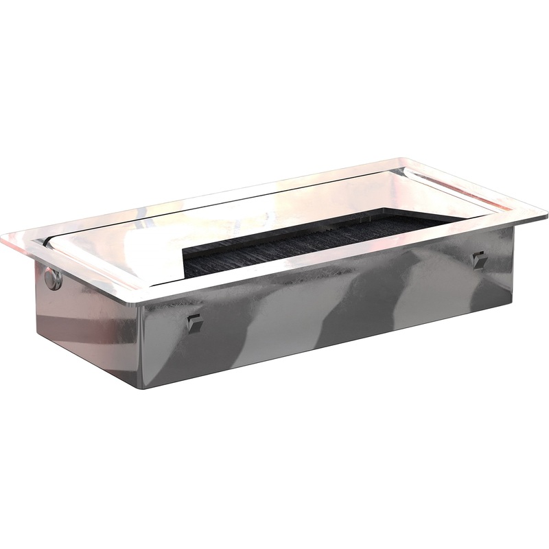 Изображение товара Заглушка кабель-канала прямоугольная хром 160x80 мм из нержавеющей стали