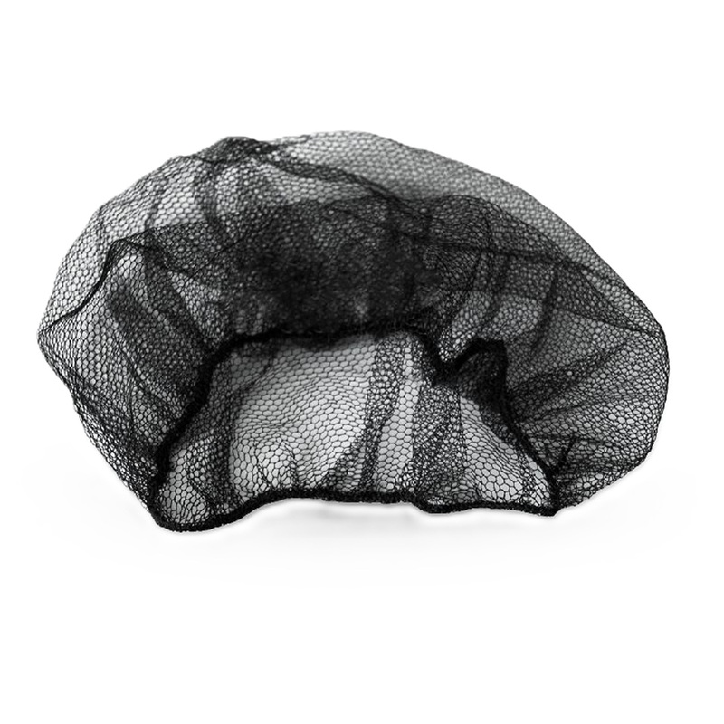 Изображение товара Нейлоновая одноразовая шапочка Берет-сетка черная 100 шт/уп