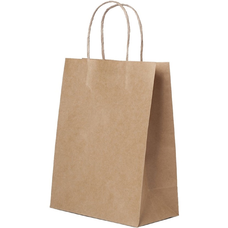 Изображение товара Крафт-пакет бумажный с кручеными ручками 330х180х345 мм