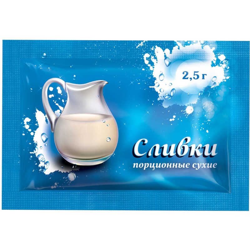 Изображение товара Сливки порционные сухие 2.5 г (1000 штук в упаковке)