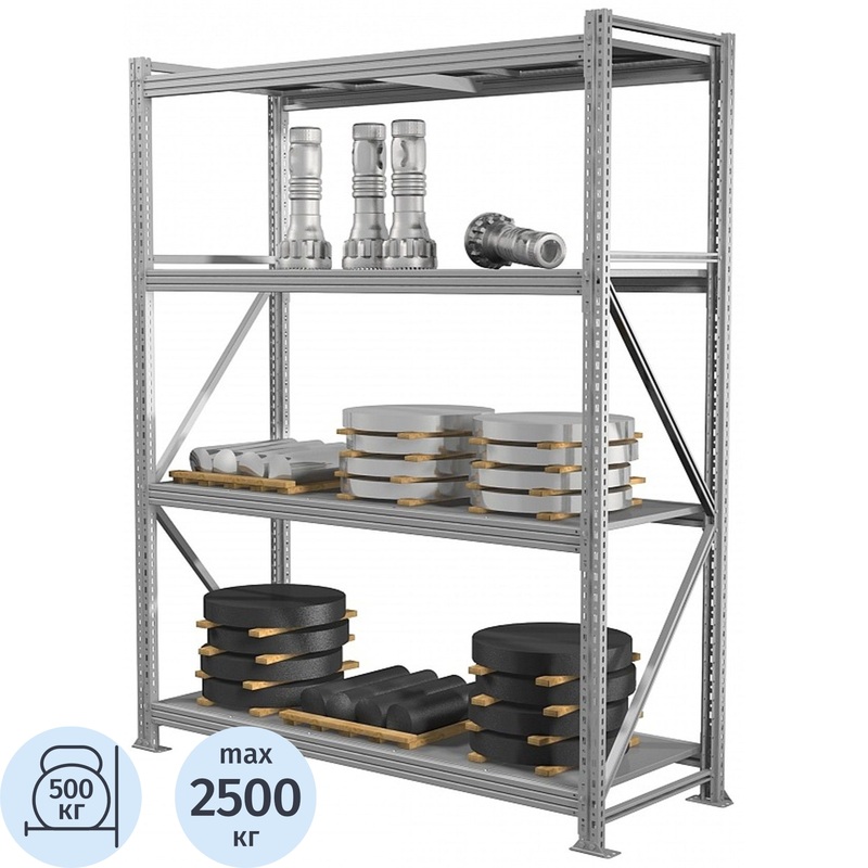 Изображение товара Стеллаж металлический Практик Ms Pro 200/150x80/4 (4 полки, 1612x800x2000 мм)