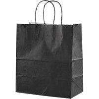Крафт-пакет бумажный чёрный с кручёными ручками 24x14x28 см 80 г/кв.м  био (300 штук в упаковке)