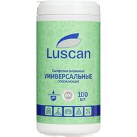 Салфетки влажные Luscan универсальные туба пластиковая (100 листов в  пачке)