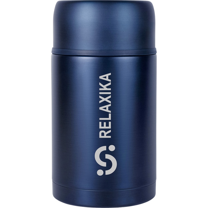 Изображение товара Термос для еды Relaxika 301 1000 мл тёмно-синий широкий горлык вакуумная изоляция
