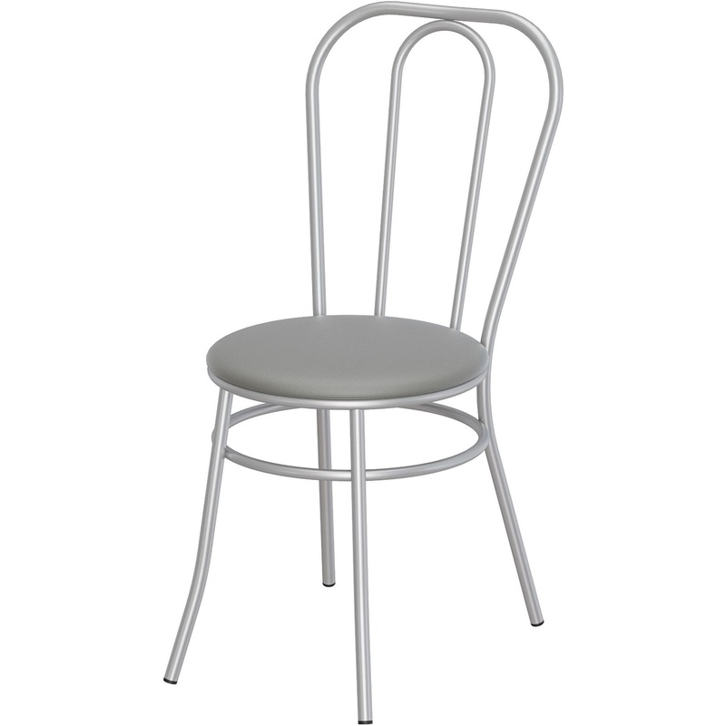 Изображение товара Обеденный стул Венский серый из искусственной кожи и металла, современный дизайн