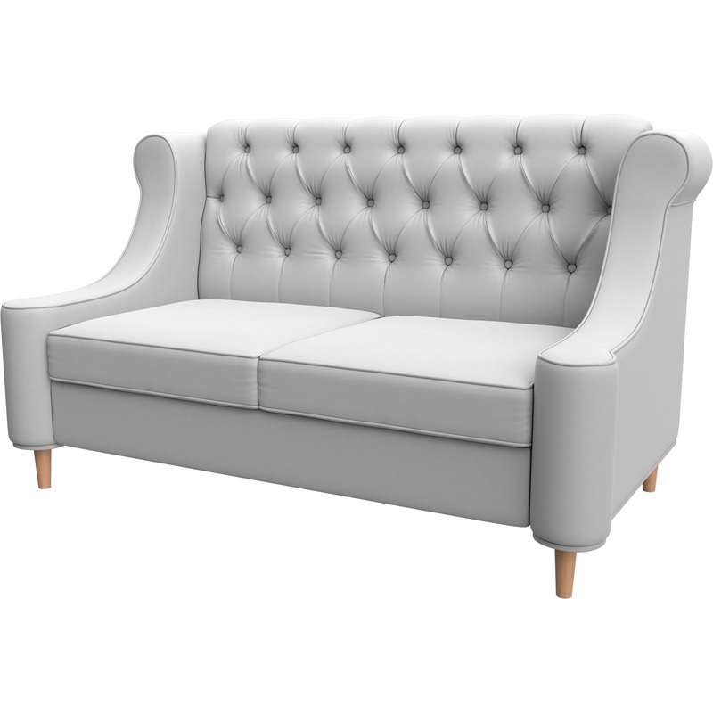 Изображение товара Двухместный диван Horeca Бронкс из экокожи для кухни Россия минимализм белый