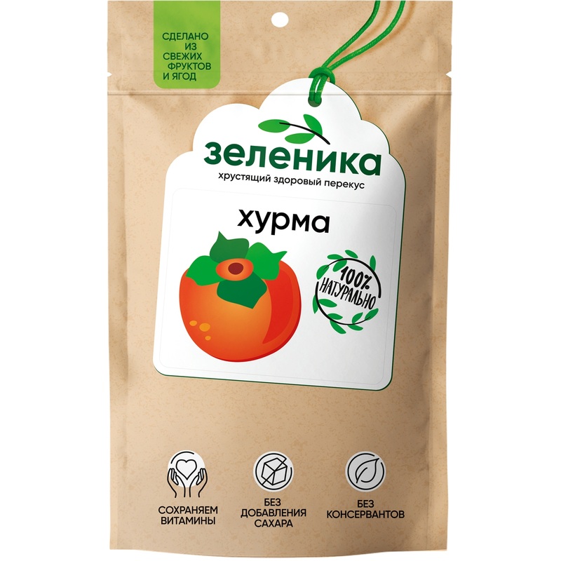 Изображение товара Сушёная хурма Зеленика 20 г - натуральный полезный перекус