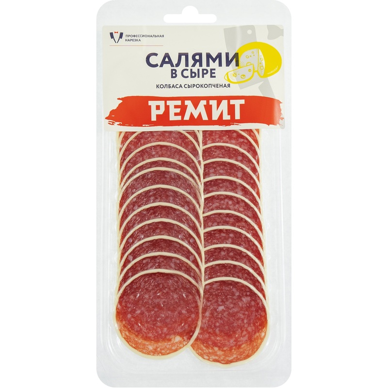 Изображение товара Колбаса салями сырокопчёная нарезка 70 г Ремит вкусная и мясная