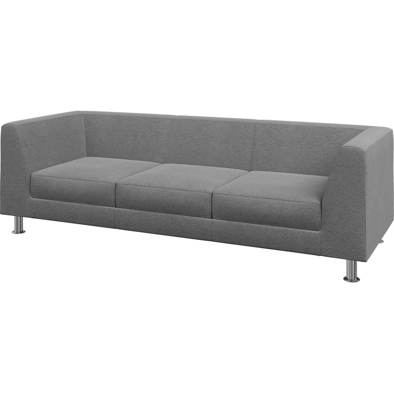 Изображение товара Диван трехместный Evolution EVO3-2 серый ткань с скошенными подлокотниками