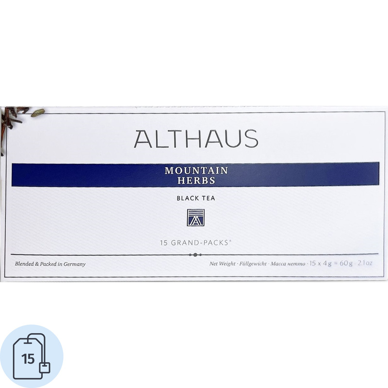 Изображение товара Чай черный Althaus Mountain Herbs Grand Pack 15 пакетиков (чабрец)
