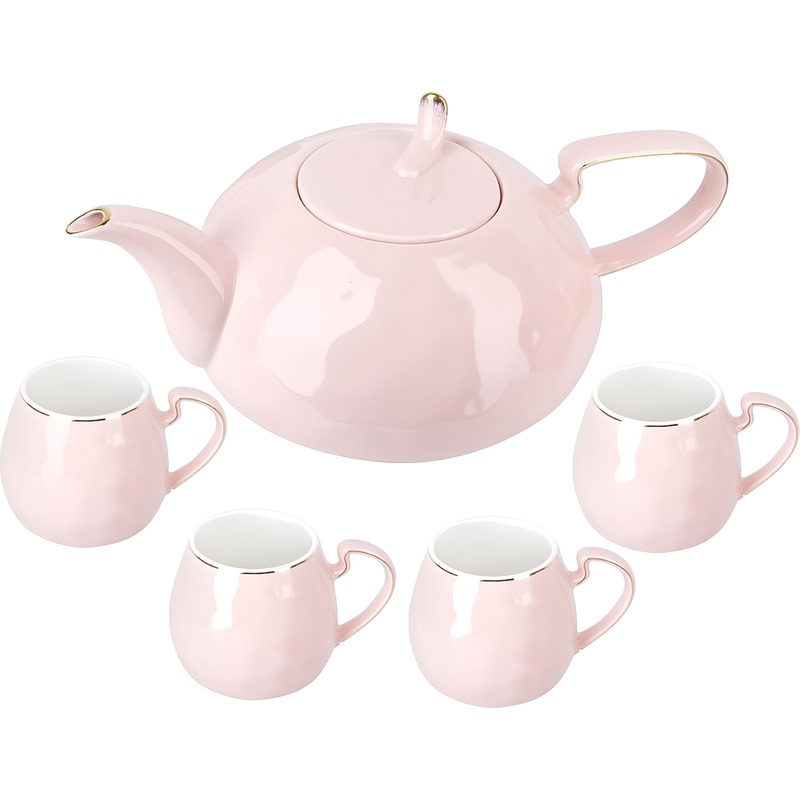 Изображение товара Набор чайный Nouvelle Home 5th Avenue Alissa фарфор 4 персоны розовый 5 предметов