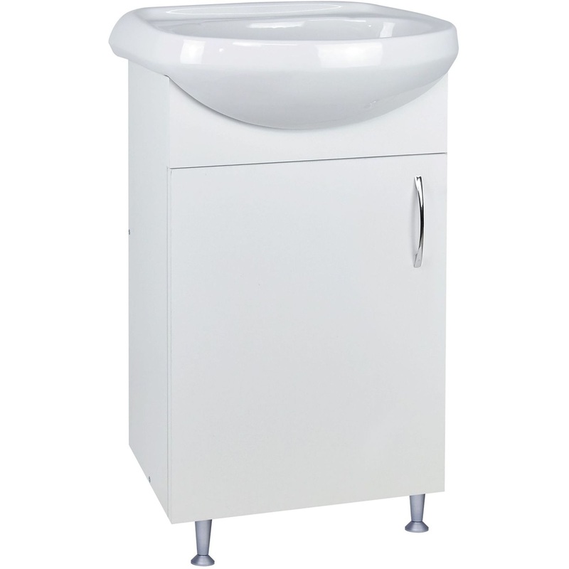 Изображение товара Тумба напольная Лайт 50 с умывальником белая 500х400х810 мм