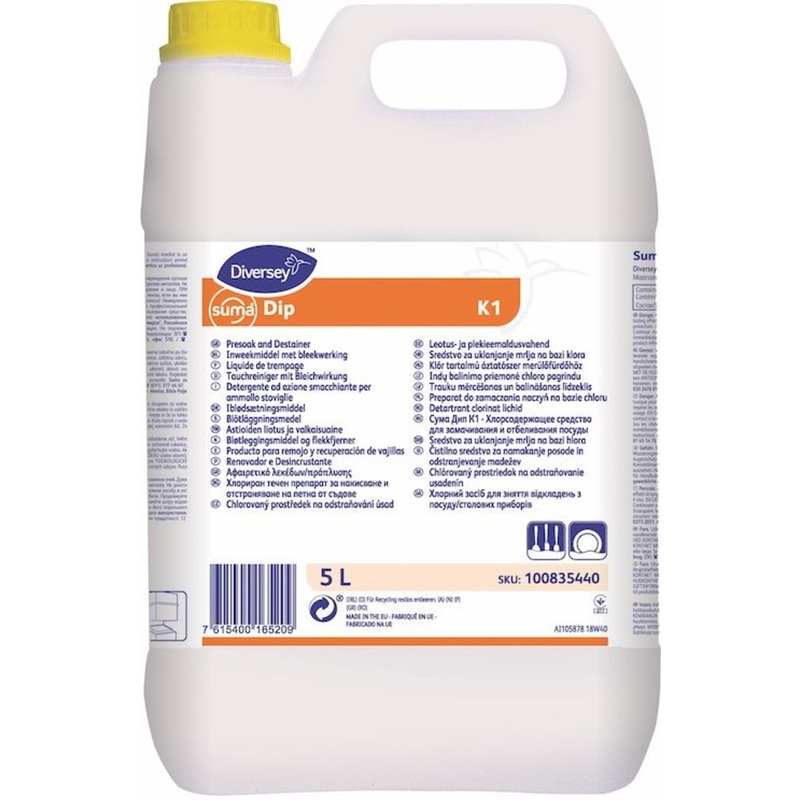 Изображение товара Средство для замачивания и отбеливания посуды Diversey Suma Dip K1 5 л (концентрат)